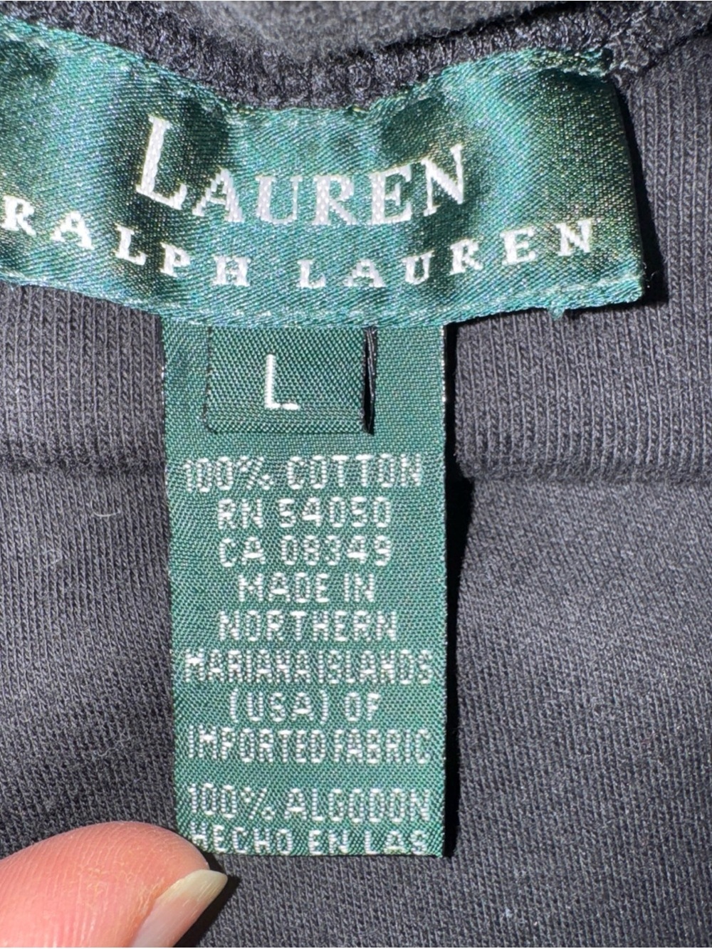 VTG Lauren Ralph Lauren Black Cotton Turtleneck Embroidered Logo Womens L - Picture 6 of 8